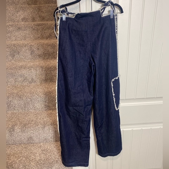 NWT Ceren Ocak Low waist pleated pant in navy blue - Picture 6 of 14